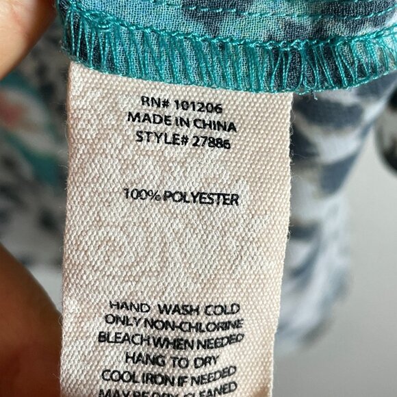 Soft Surroundings Womens Small Floral Animal Print Blouse Tunic Top Sheer Shirt - Picture 8 of 13